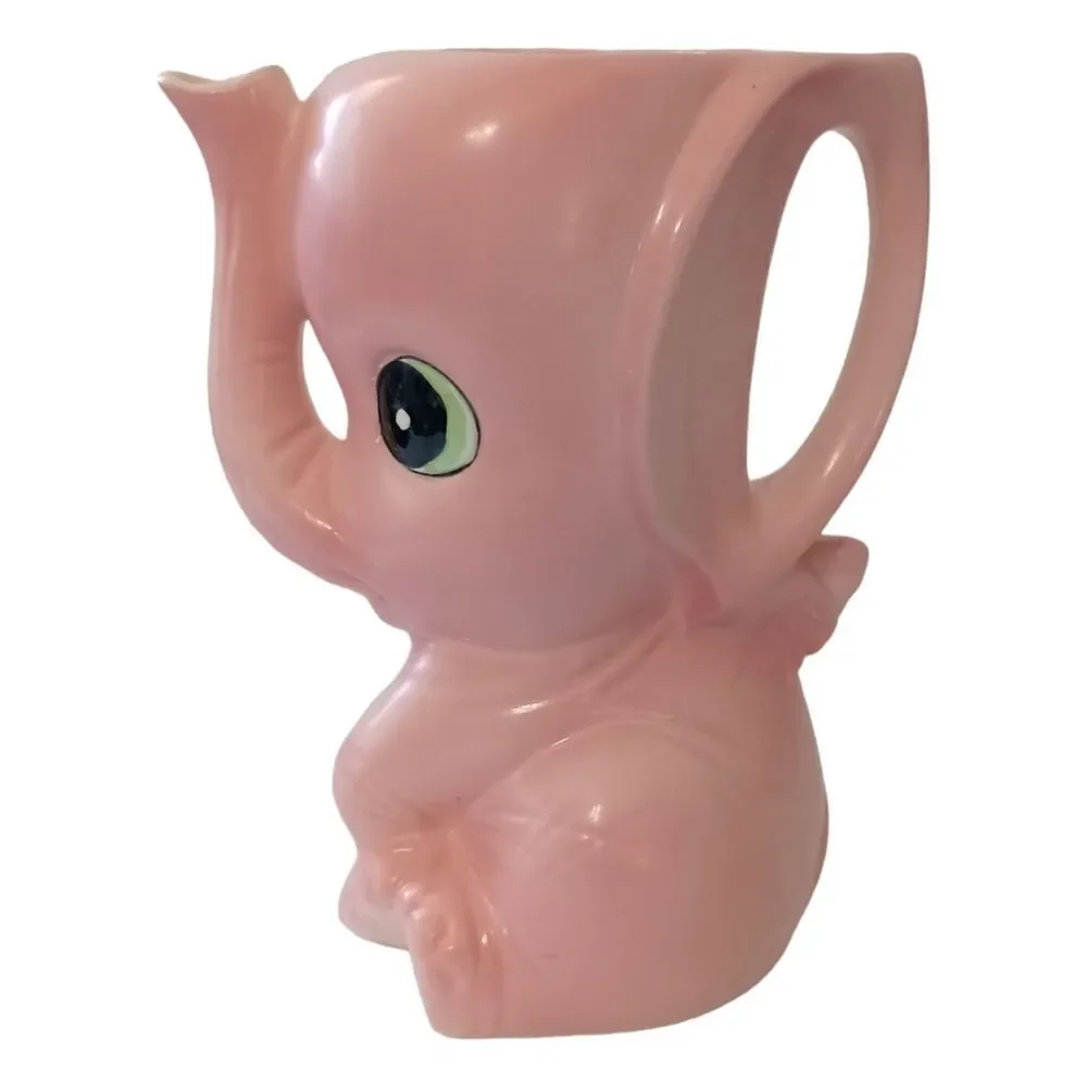 Pink Elephant Planter Pitcher Vase LEGO Japan Porcelain Kitschy Anthropomorphic. - Picture 9 of 16